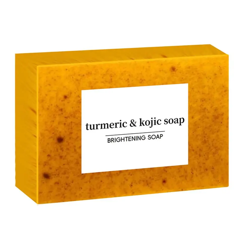 100g Turmeric Hand Made Soap, Lemon Kojic Acid Soap, Shower and Facial Soap Deep Cleaning For Face Body Skin Care - Image 3