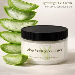 Aloe Vera Moisturizer | Hydrating Gel Cream | Lightweight Face Moisturizer for Dry & Sensitive Skin | Soothing Aloe Skincare | Non-Greasy