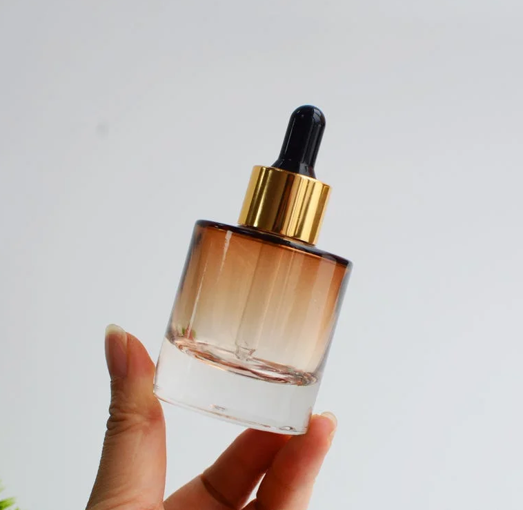 30ml 1oz 50ml Gradient Amber Dropper Bottle, Thick Bottom Cylinder Cosmetic Skin Serum Essential Oil Dropper Bottle - Image 2